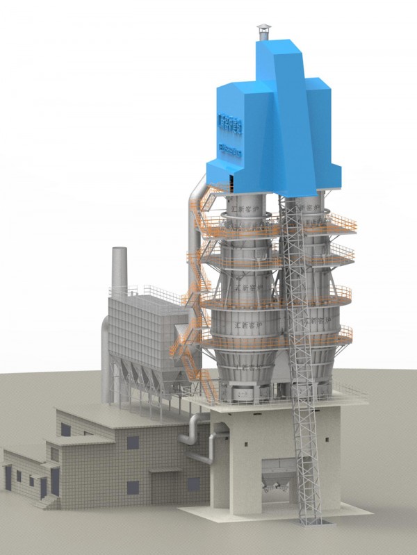 雙膛窯結(jié)構(gòu)-牛腿式雙膛窯